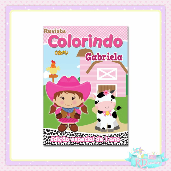 Livrinho de Colorir Fazendinha Rosa