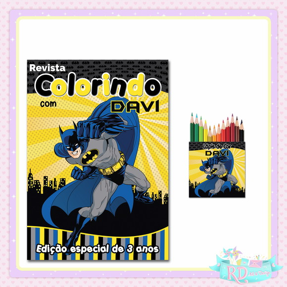 Kit Colorir com Lápis de Cor Batman