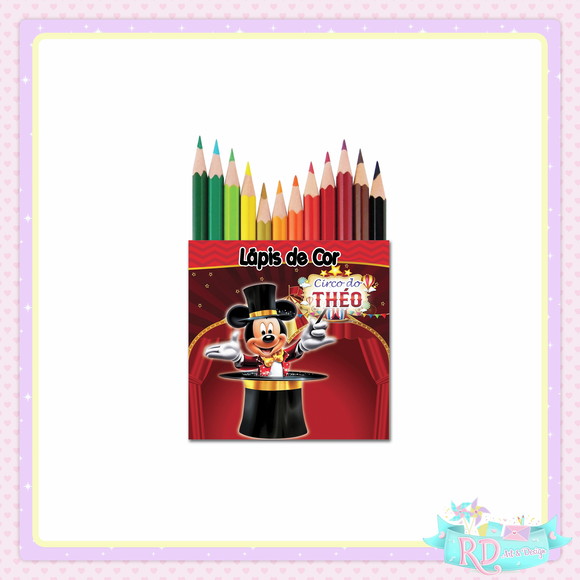 Mini Lápis de Cor Circo do Mickey