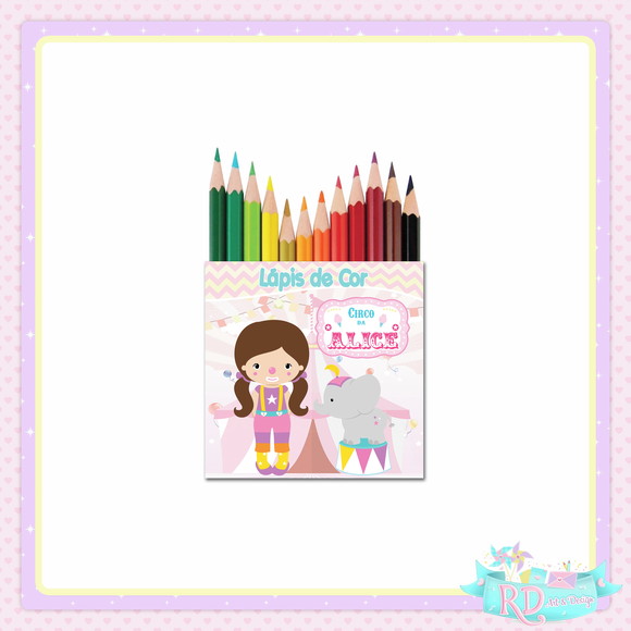 Mini Lápis de Cor Circo Rosa