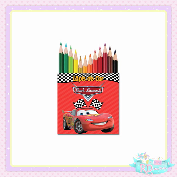 Mini Lápis de Cor Carros