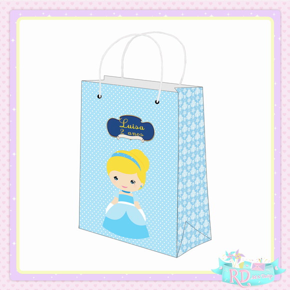 Sacolinha Personalizada Cinderela Cute