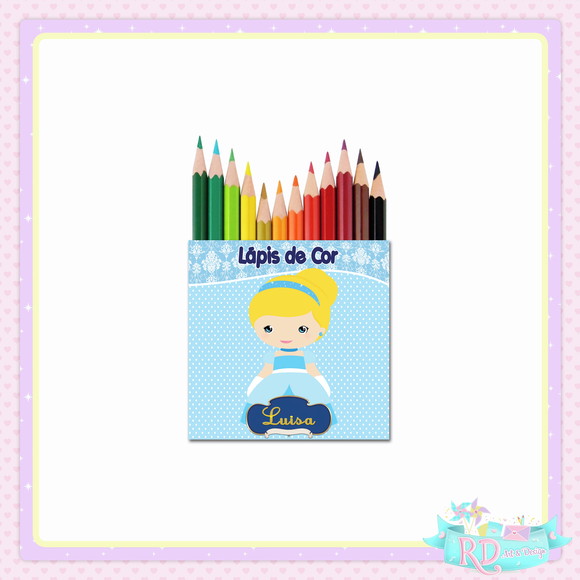 Mini Lápis de Cor Cinderela Cute
