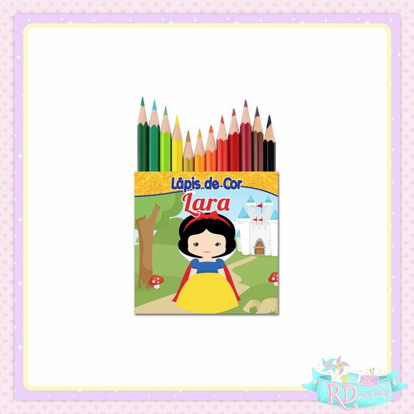 Mini Lápis de Cor Branca de Neve Cute