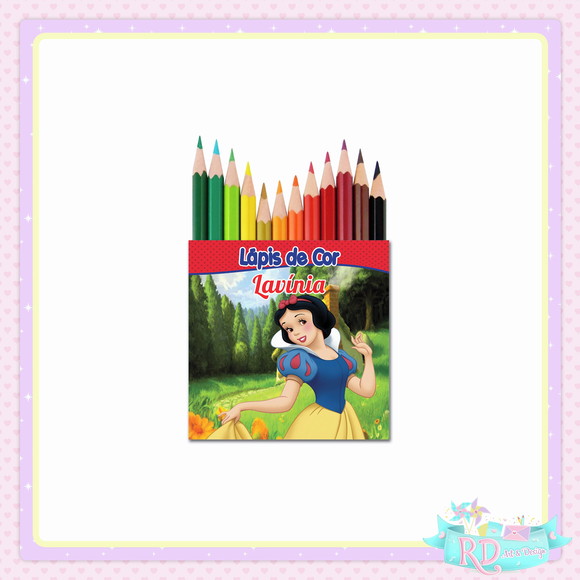 Mini Lápis de Cor Branca de Neve