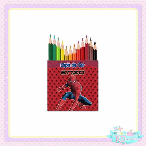 Mini Lápis de Cor Homem Aranha