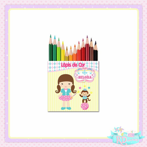 Mini Lápis De Cor Circo Rosa