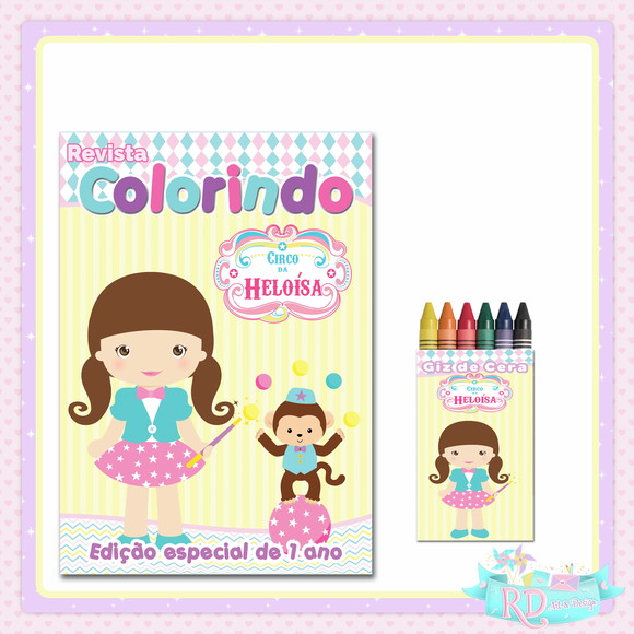 Kit Colorir Circo Rosa