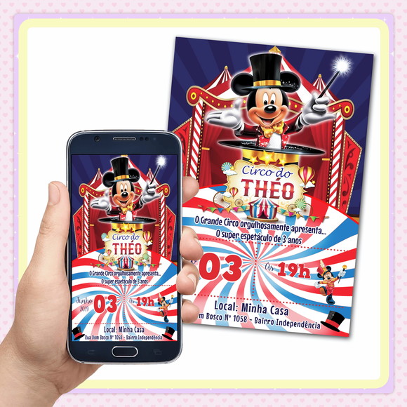 Convite Digital Circo do Mickey