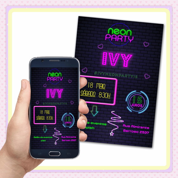 Convite Digital Neon