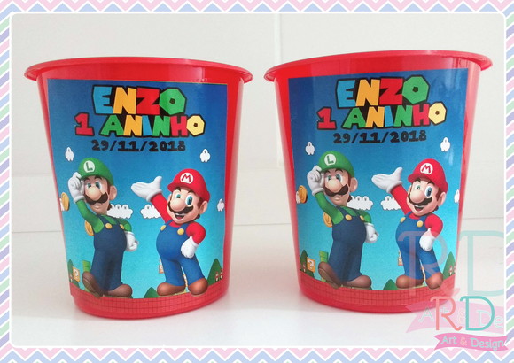 Baldinho de Pipoca Super Mario