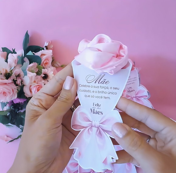 Arquivo Digital Card Buquê Rosa Rabicó - Dia das Mães - Imagem 2