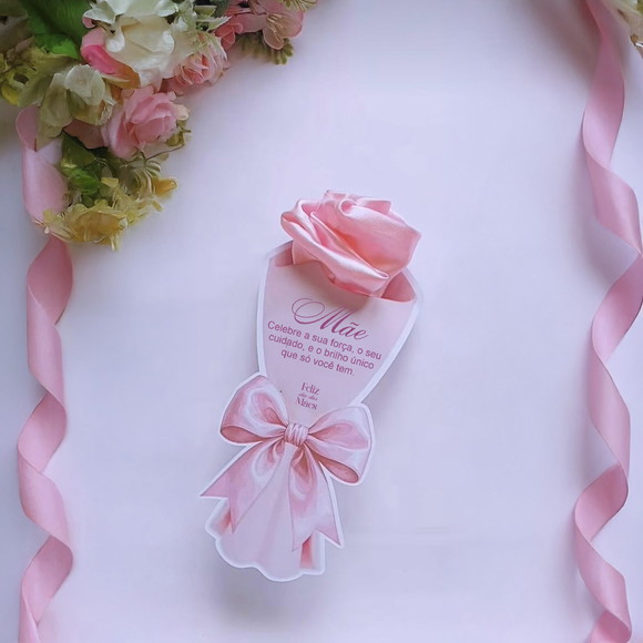 Arquivo Digital Card Buquê Rosa Rabicó - Dia das Mães - Imagem 3