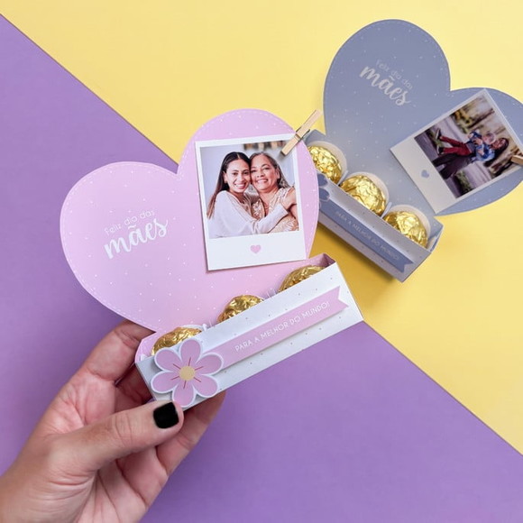 Arquivo Kit Digital Coração 3 Doces Dia das Mães - Imagem 3