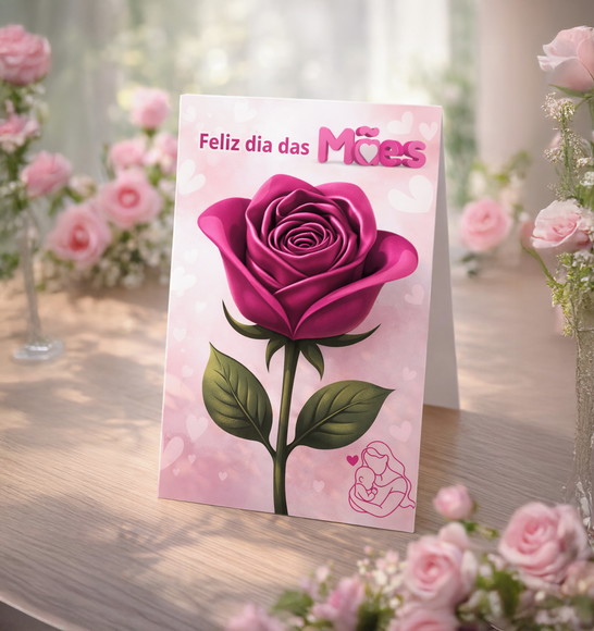 Arquivo Digital Card Rosa Touca de Cetim Dia das Mães - Imagem 2