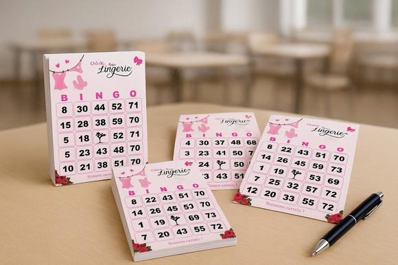 Arquivo Digital Cartelas de Bingo Chá de Langerie