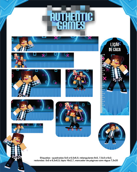 Arquivo Digital Etiquetas Escolares Authentic Games - Imagem 3