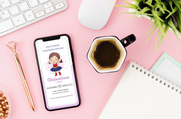 Convite Digital Menina Aranha ( Editável no Canva) - Imagem 5