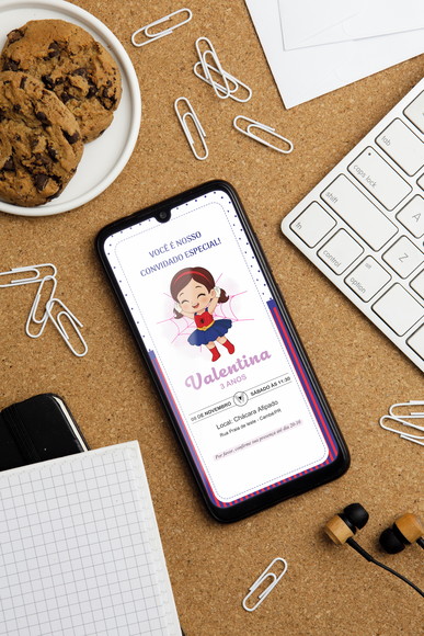 Convite Digital Menina Aranha ( Editável no Canva) - Imagem 3