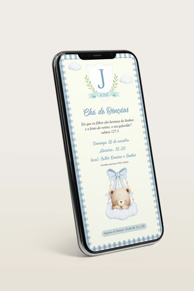 Convite Digital Chá de Bençãos ( Editável pelo Canva)