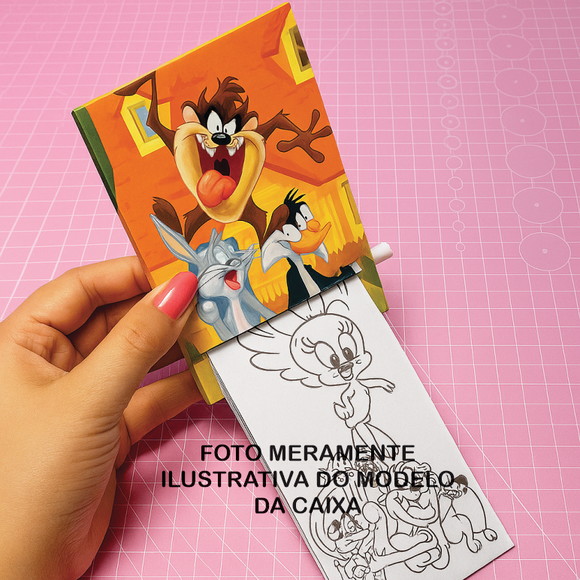 Arquivo Digital Molde Caixinha com Desenhos para Colorir - Imagem 2