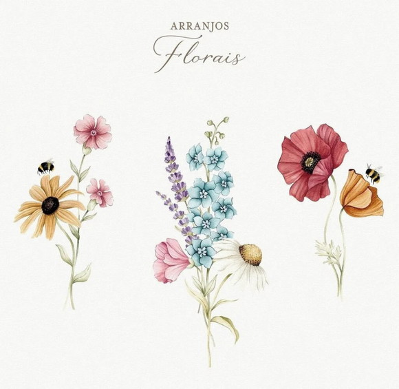 Kit Digital Flores do Campo Png - Imagem 3