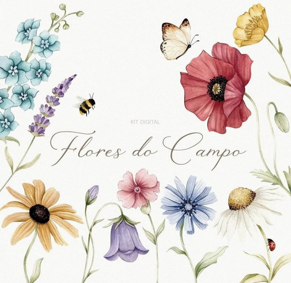 Kit Digital Flores do Campo Png - Imagem 4
