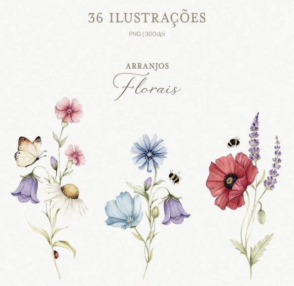 Kit Digital Flores do Campo Png - Imagem 2