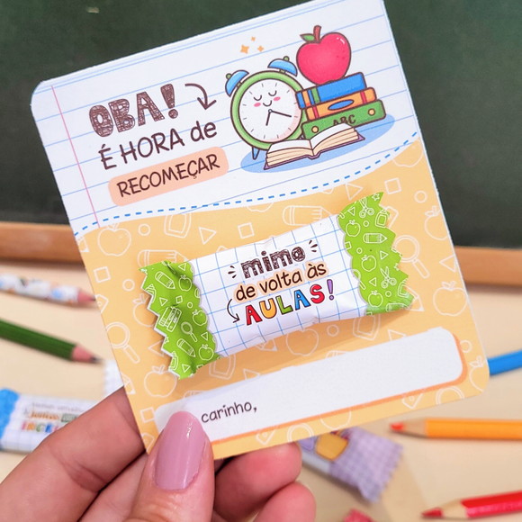 Arquivo Digital Volta as Aulas - Card com Balinhas e Pirulito - Imagem 2