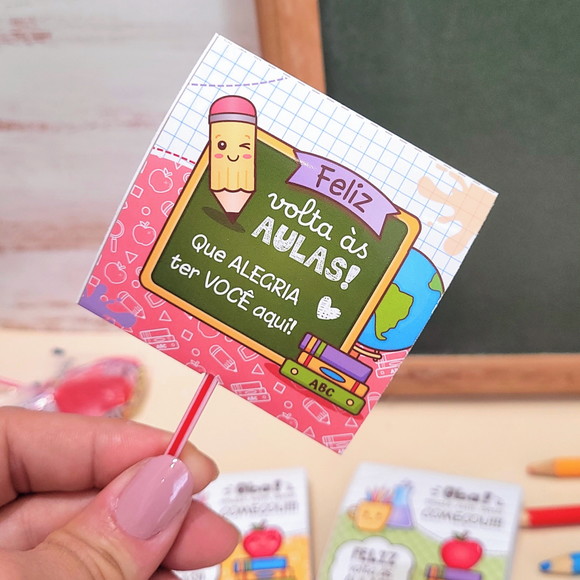 Arquivo Digital Volta as Aulas - Card com Balinhas e Pirulito - Imagem 4