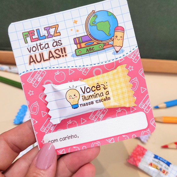 Arquivo Digital Volta as Aulas - Card com Balinhas e Pirulito - Imagem 3