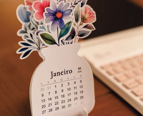Arquivo Digital Mini Calendário Vasinhos de Flores 2027 - Imagem 6