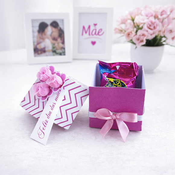 Kit Arquivo Digital Caixinha Rosa Porta Bombons Dia das Mãe - Imagem 2