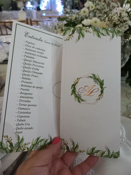 Arquivo Digital Menu Casamento Folhas - Imagem 2