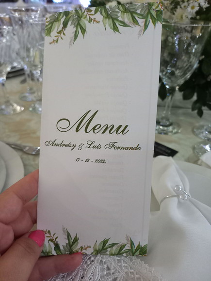 Arquivo Digital Menu Casamento Folhas