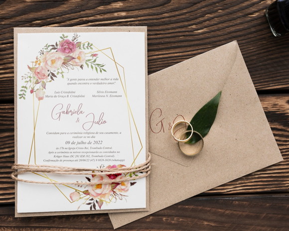 Arquivo digital convite Floral (Editamos com seus dados)