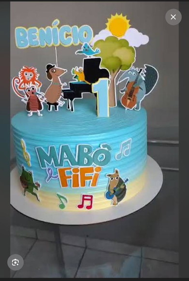 Topo de Bolo Mabô e Fifi