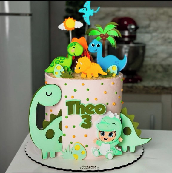 Arquivo de Corte Topo de Bolo Dinossauro