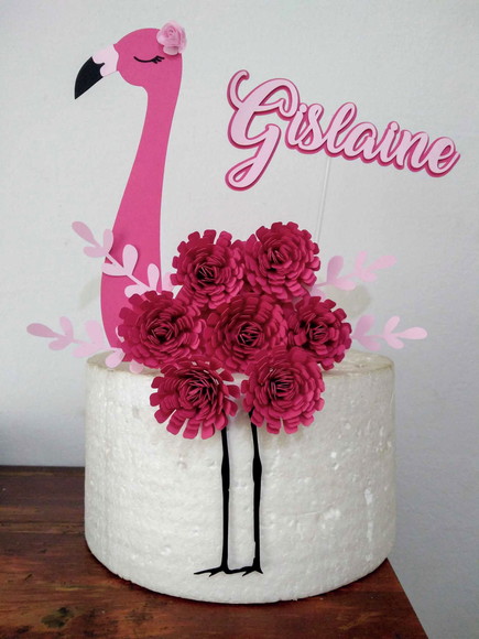Arquivo de Corte Topo de Bolo Flamingo
