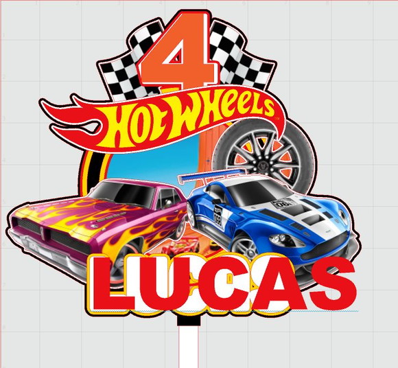 Arquivo de Corte Topo de Bolo Hot Wheels