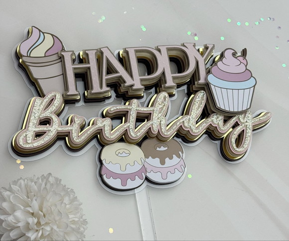 Arquivo de Corte Topo de Bolo Happy Birthday