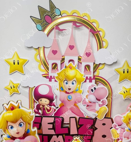 Arquivo de Corte Topo de Bolo Princesa Peach