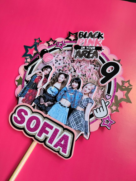 Topo de Bolo Black Pink