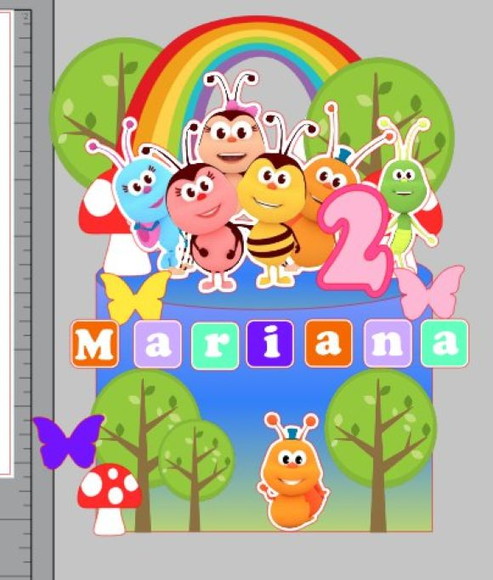 Topo de Bolo Bichikids