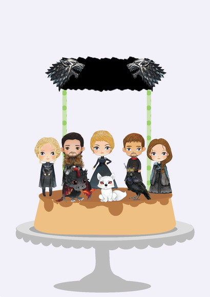 Topo de Bolo Game Of Thrones