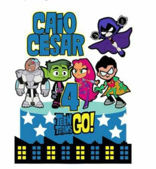 Topo de Bolo Teen Titans