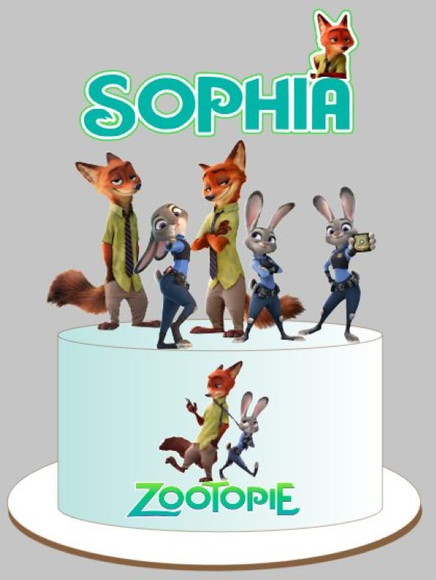 Arquivo de Corte Topo de Bolo Zootopia