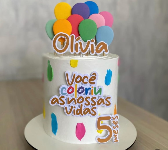 Arquivo de Corte Topo de Bolo Você Coloriu Nossas Vidas