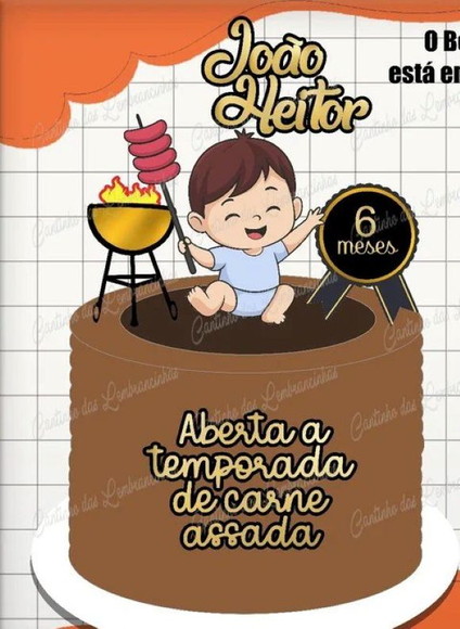 Arquivo de Corte Topo de Bolo Churrasco