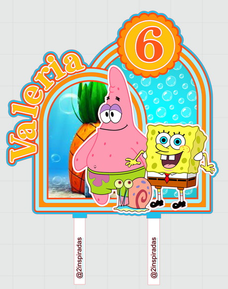Topo de Bolo Bob Esponja